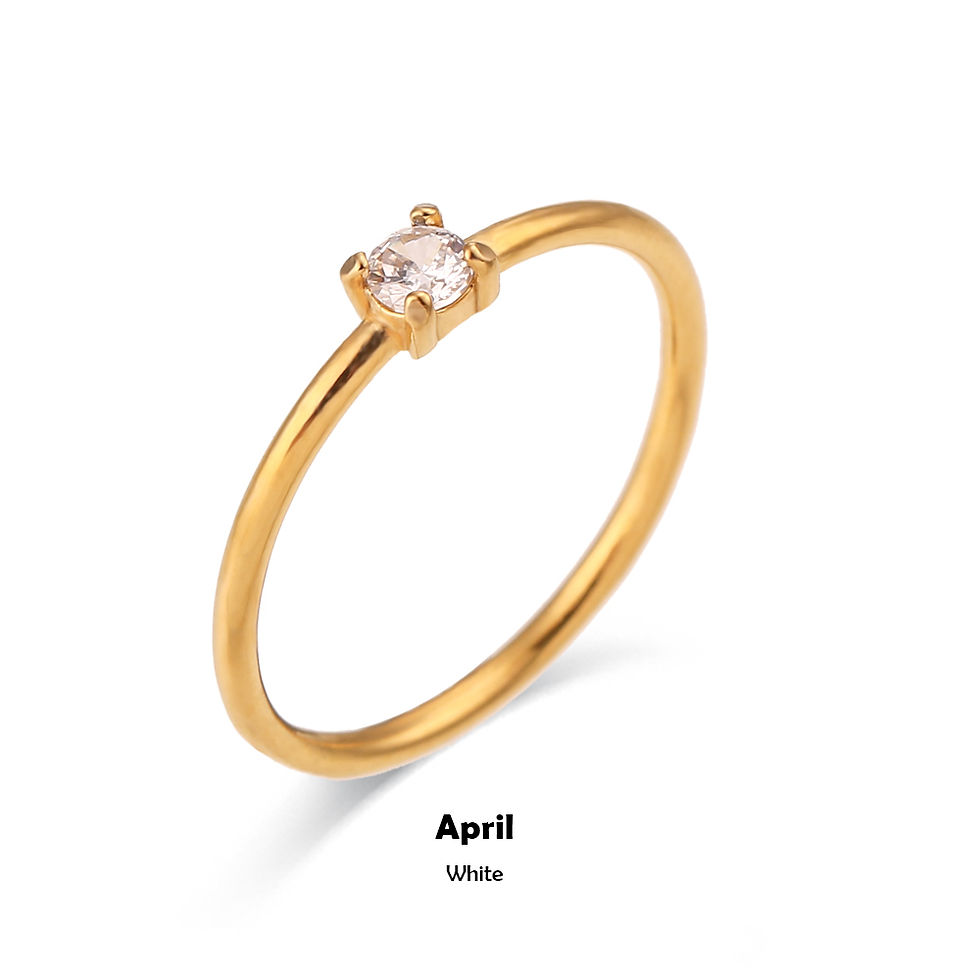 Thumbnail: E.B.belle 12 Months Constellation CZ Birthstone Rings For Woman Gold Plated Stai