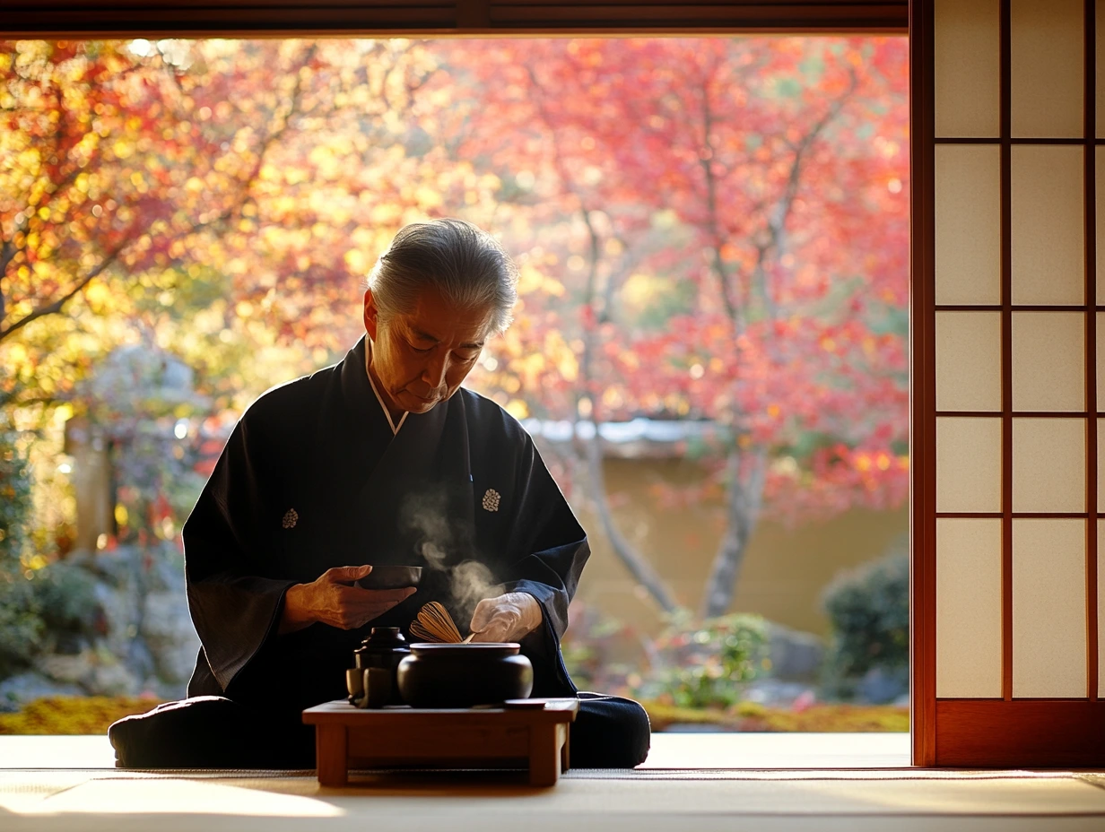 tea ceremony in Kyoto, Japan.