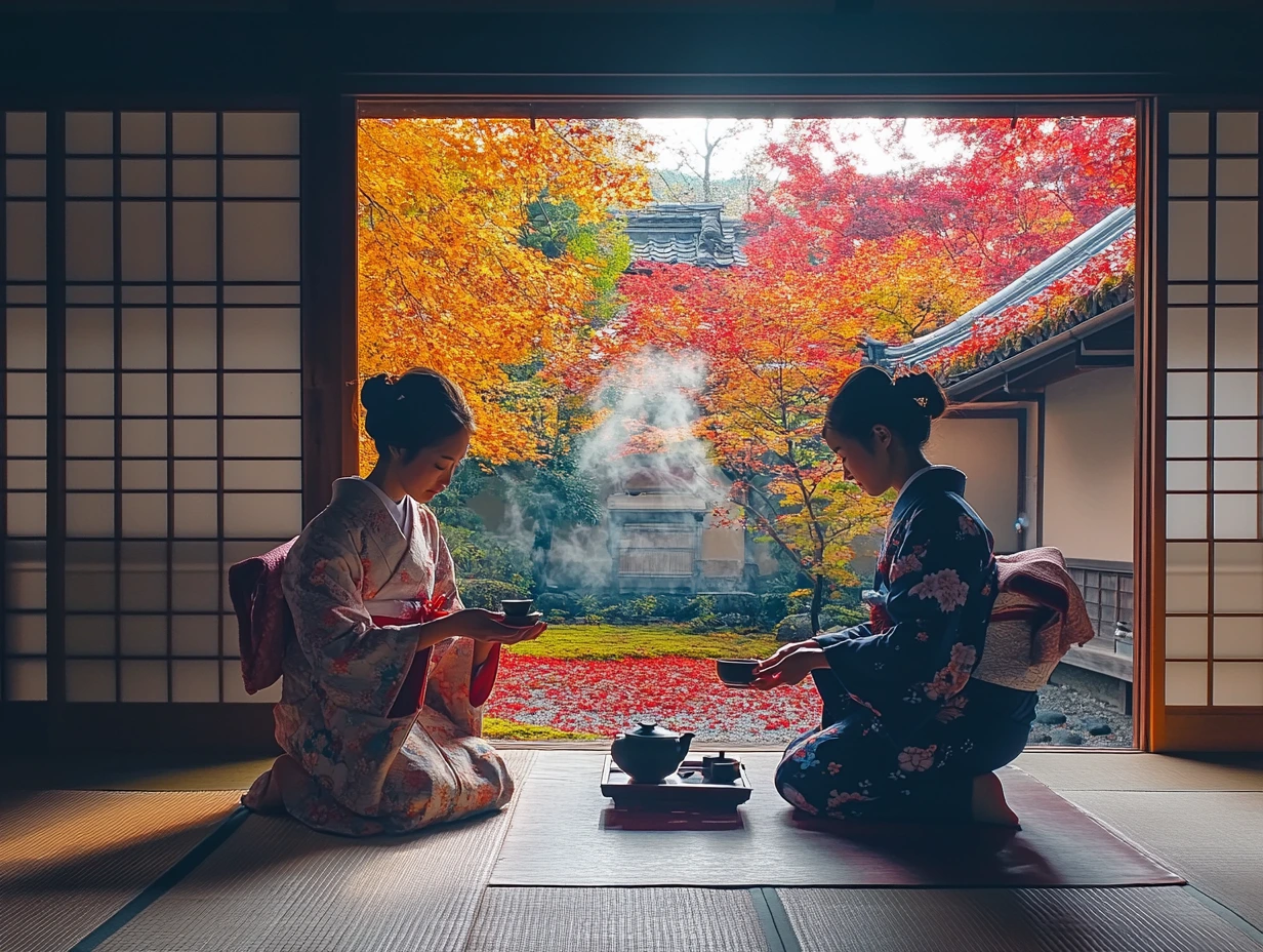 tea ceremony in Kyoto, Japan.