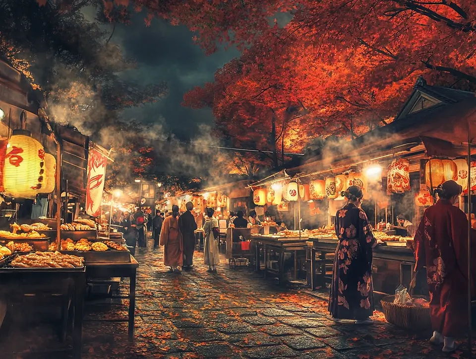 autumn illumination in Japan