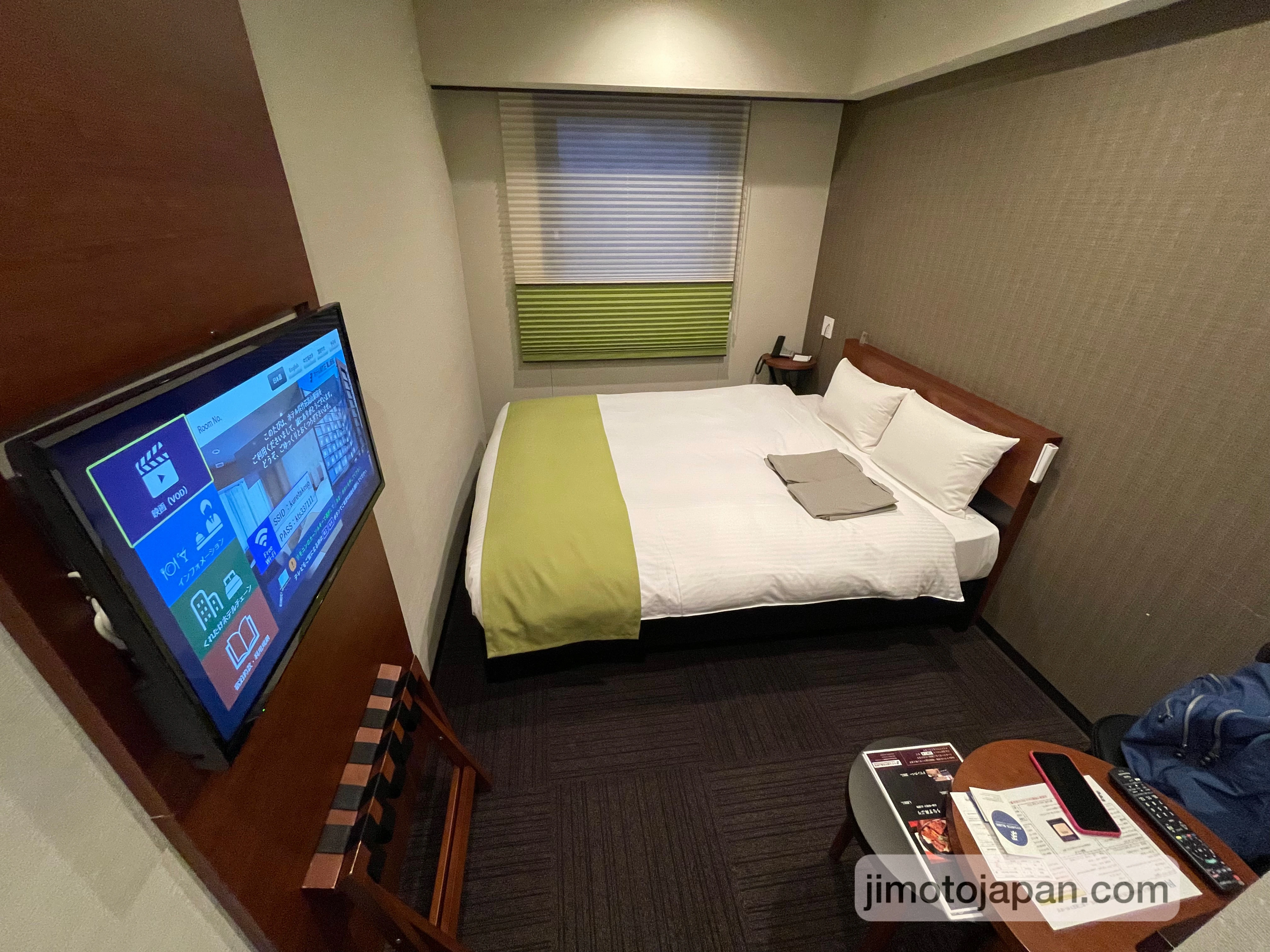 Twin room in a Japanese business hotel, showing comfortable and affordable accommodation