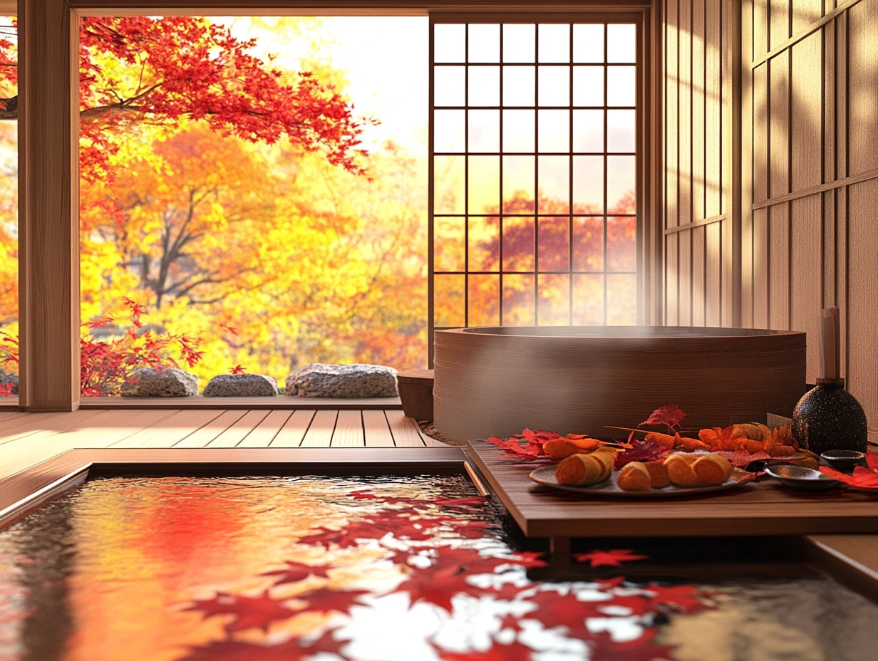 autumn in Japan onsen