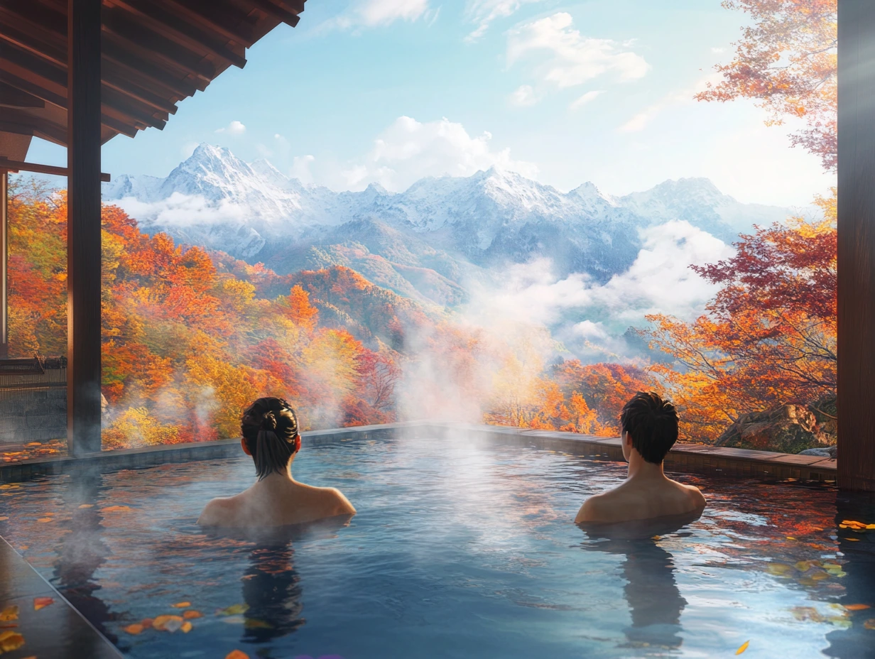 autumn in Japan onsen