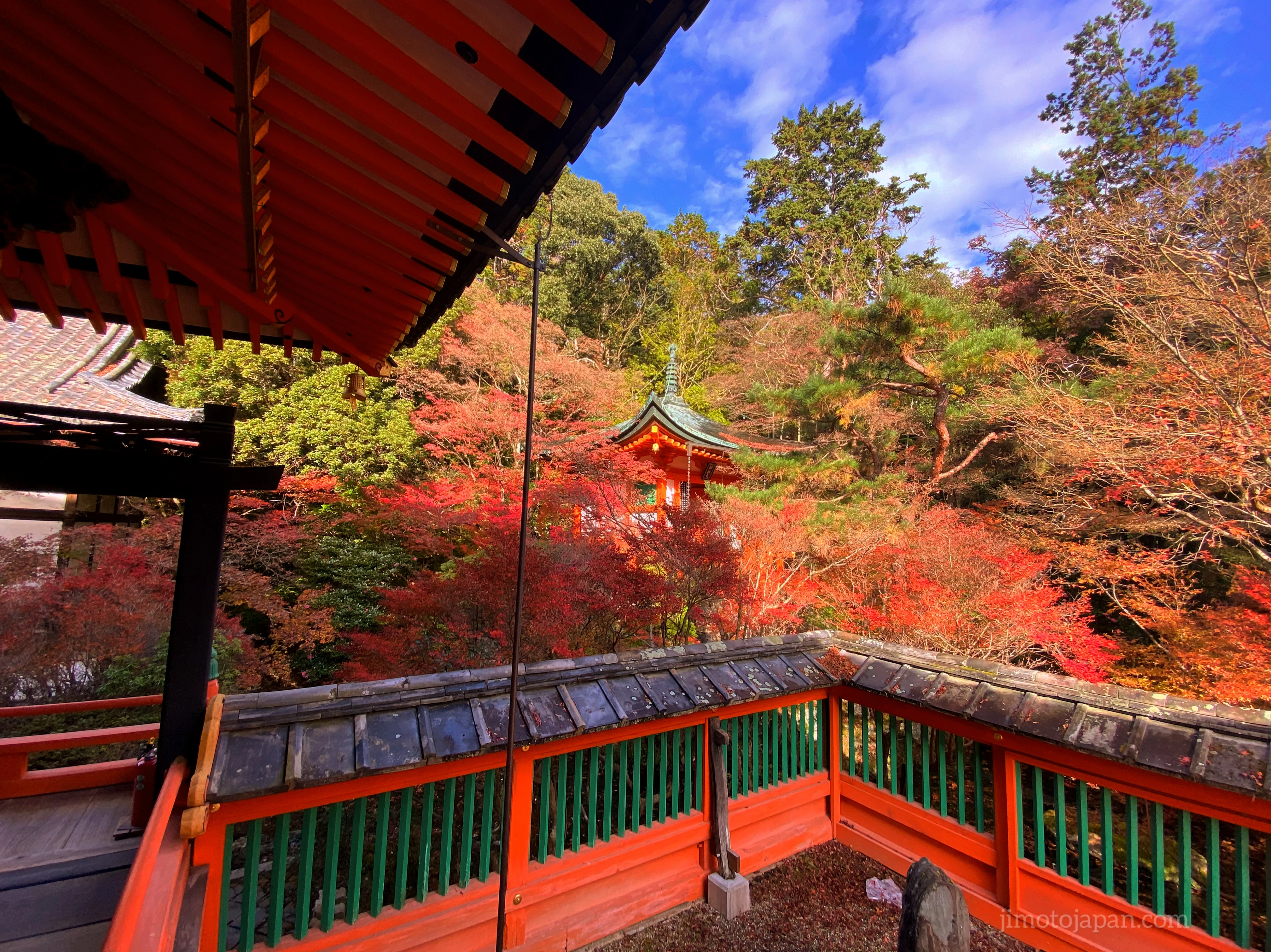 Bishamon Temple in Kyoto, Japan. Autumn.