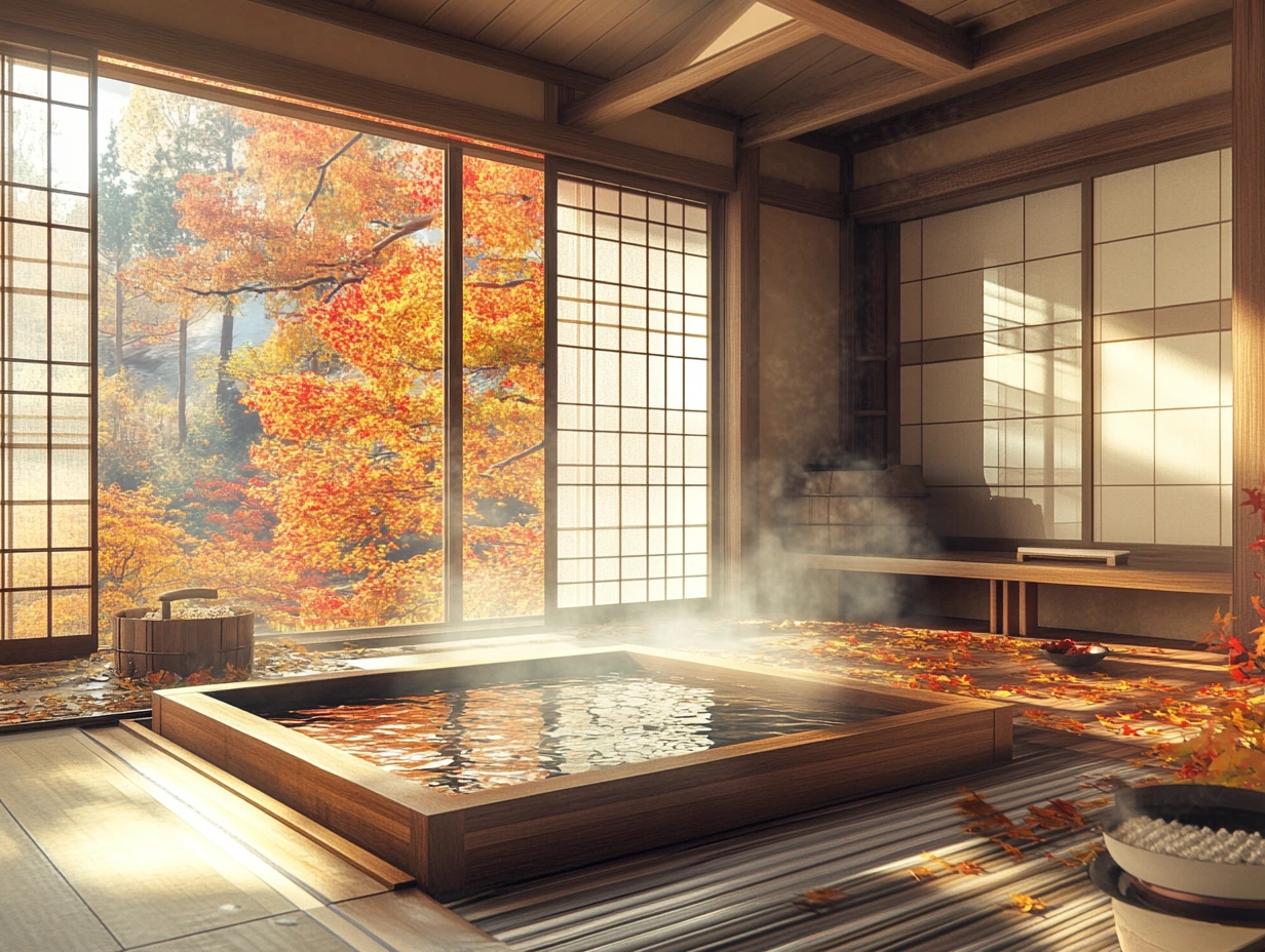 autumn in Japan onsen