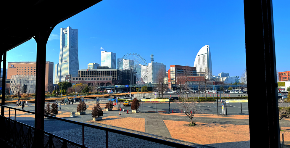 Yokohama Cityscape view from Yokohama Red Brick Warehouse, also known as Akarenga.