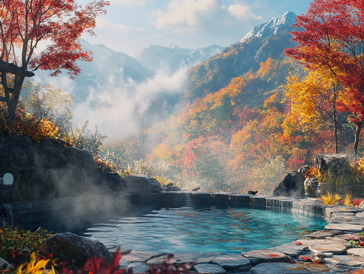 autumn in Japan onsen