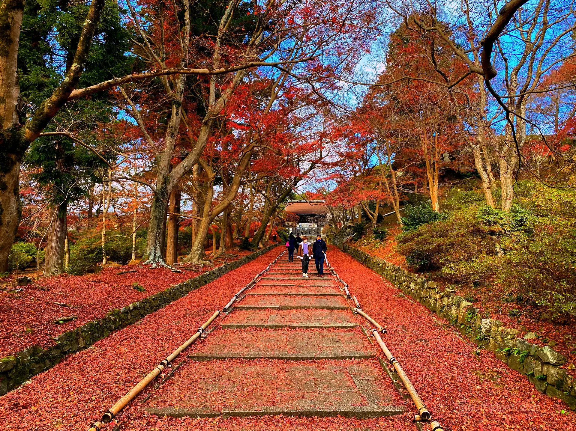 Bishamon Temple in Kyoto, Japan. Autumn.