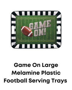 Game On large melamine plastic football serving tray