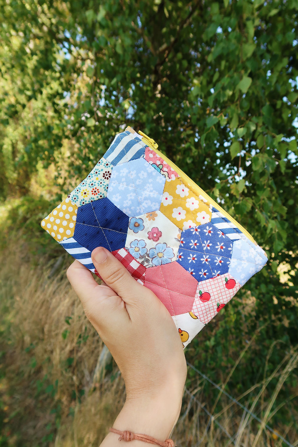 Thumbnail: Hexi Patchwork Zipper Pouch