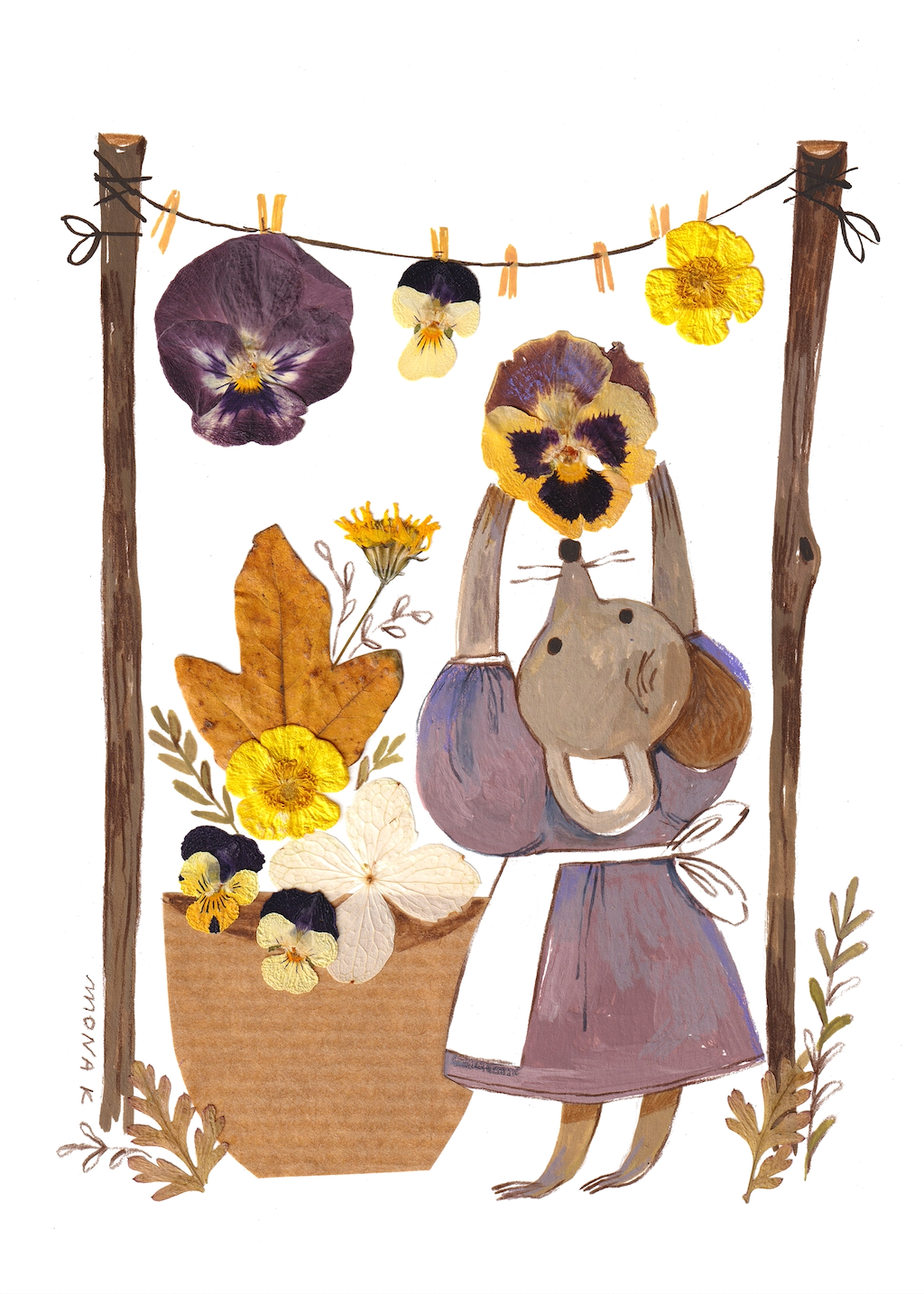 Drying Flowers - A5 Art Print