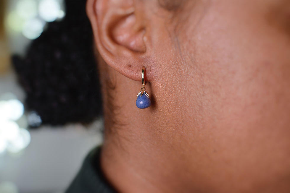 Blue Aventurine huggie earrings