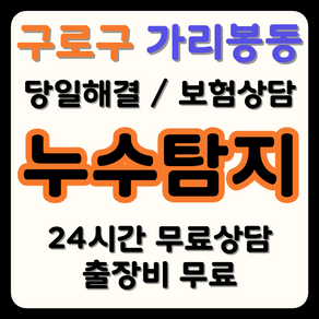 가리봉동 누수 탐지부터 시공까지, 보험으로 비용 부담 해결