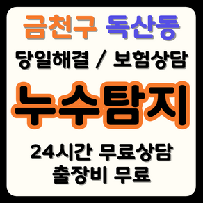 독산동 누수 탐지부터 시공까지, 보험으로 비용 부담 해결