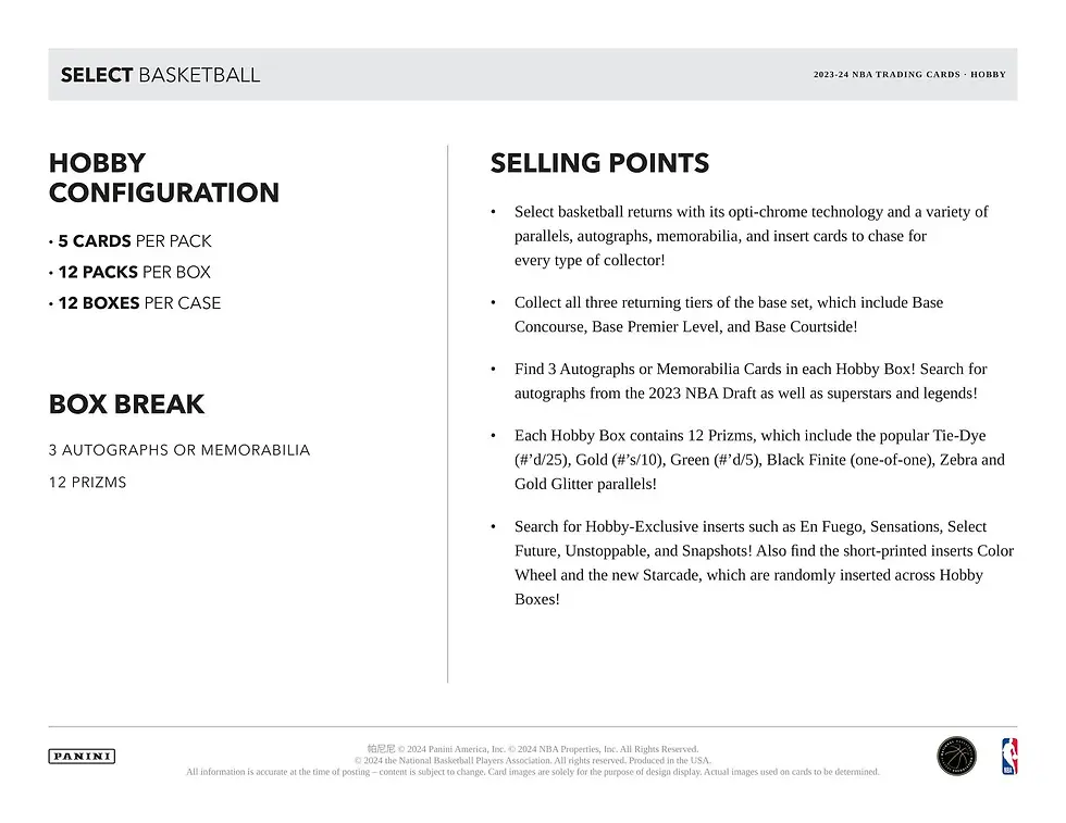 Thumbnail: 2023/24 Panini Select Basketball Hobby Box