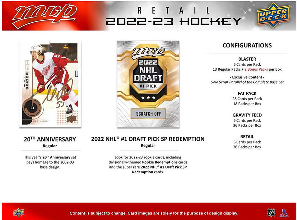 Thumbnail: 2022-23 Upper Deck MVP Hockey Fat Pack 18-Pack Box 