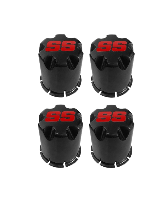 Thumbnail: Golf Cart Wheel Center Caps Red Black