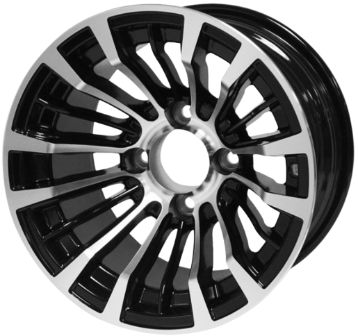 12" Matador Golf Cart Wheel Featured in a Machined Black Finish