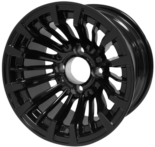 12" Matador Golf Cart Wheel Featured in a Gloss Black Finish