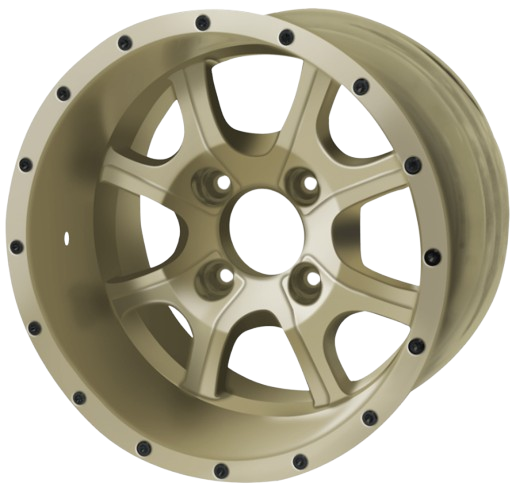 12" Night Stalker Golf Cart Wheel Featured in a Desert Sand Finish