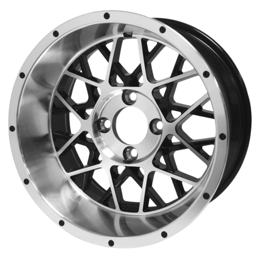 14" LEGACY Venom Golf Cart Wheel Machined Black Finish