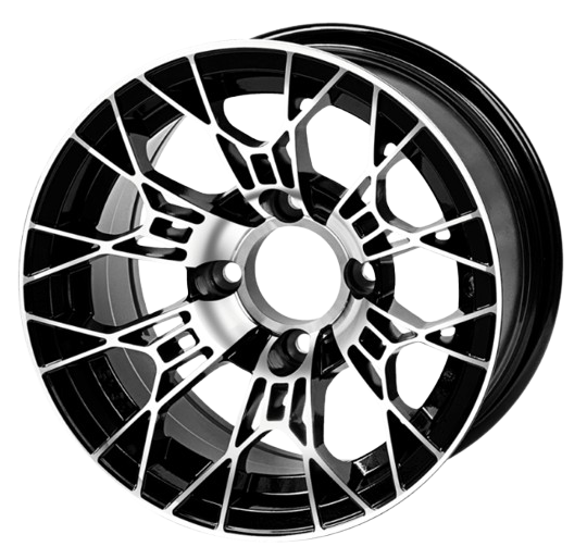 BEAST 12" Tarantula Golf Cart Wheel Machined Black Finish