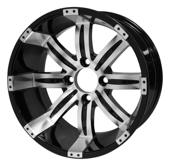 14″ LEGACY Tempest Golf Cart Wheel Machined Black Finish