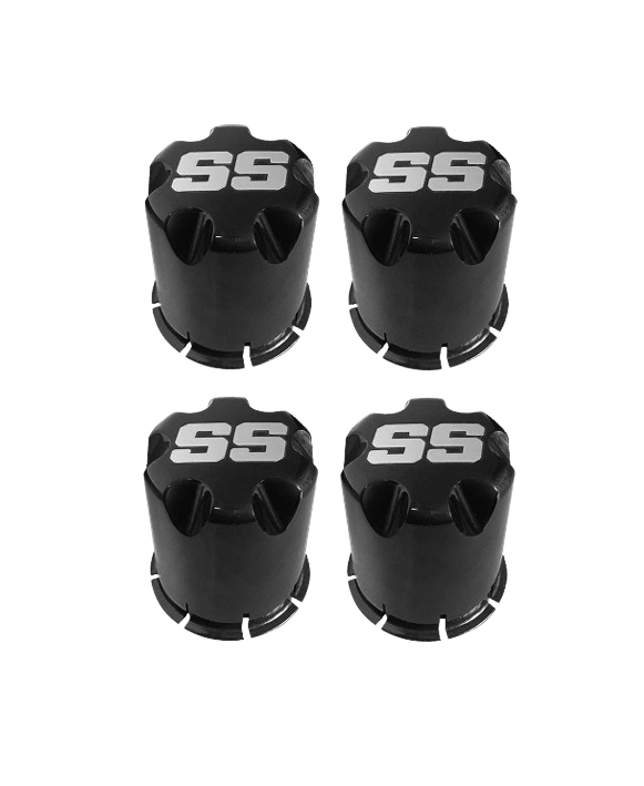 Thumbnail: Golf Cart Wheel Center Caps Gloss Black