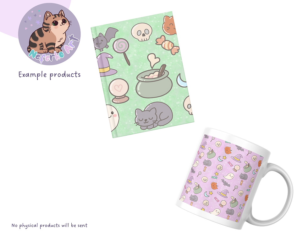 Thumbnail: Kawaii Spooks Halloween Seamless File