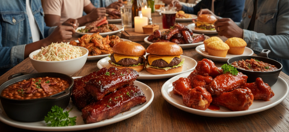 Arranged Food and Objects