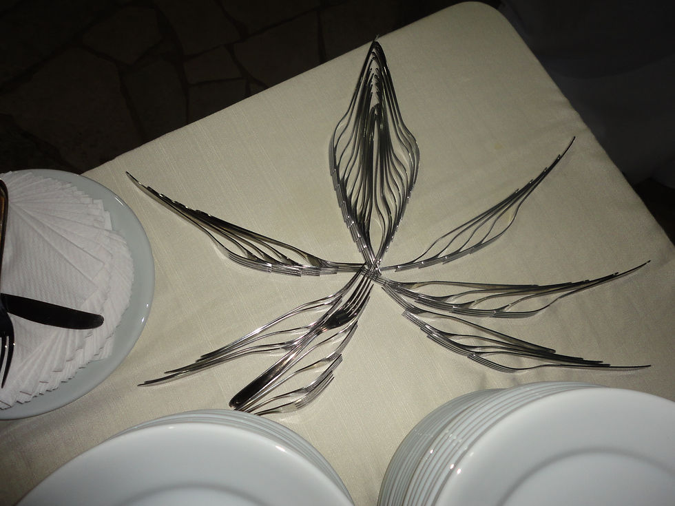 DECORAÇÃO DE PRATOS E TALHERES
