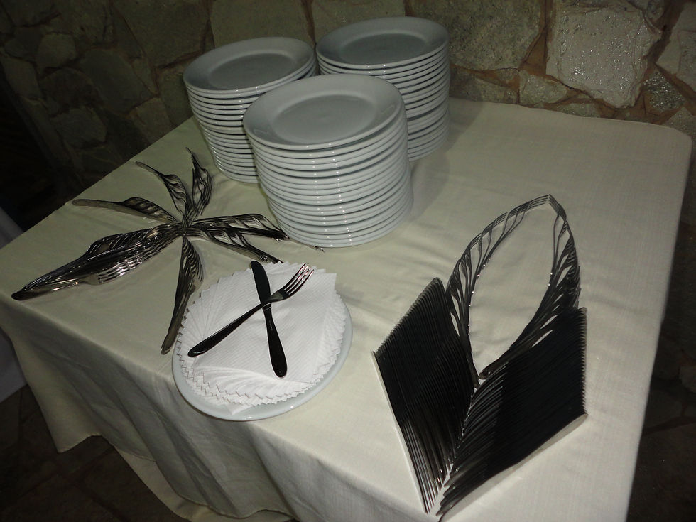 DECORAÇÃO DE PRATOS E TALHERES