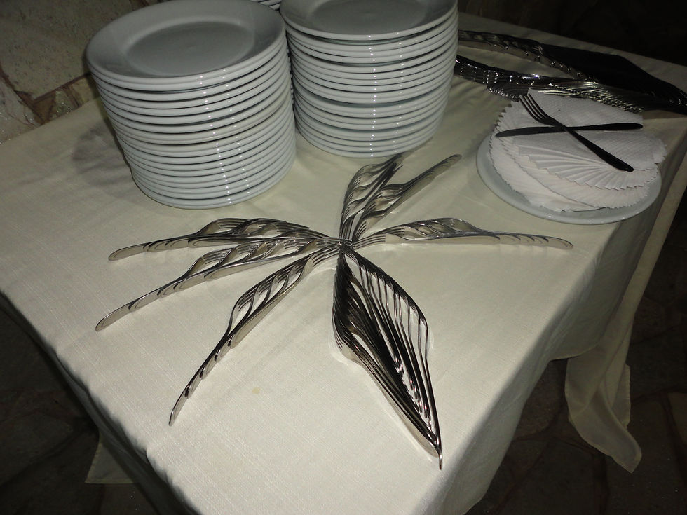 DECORAÇÃO DE PRATOS E TALHERES