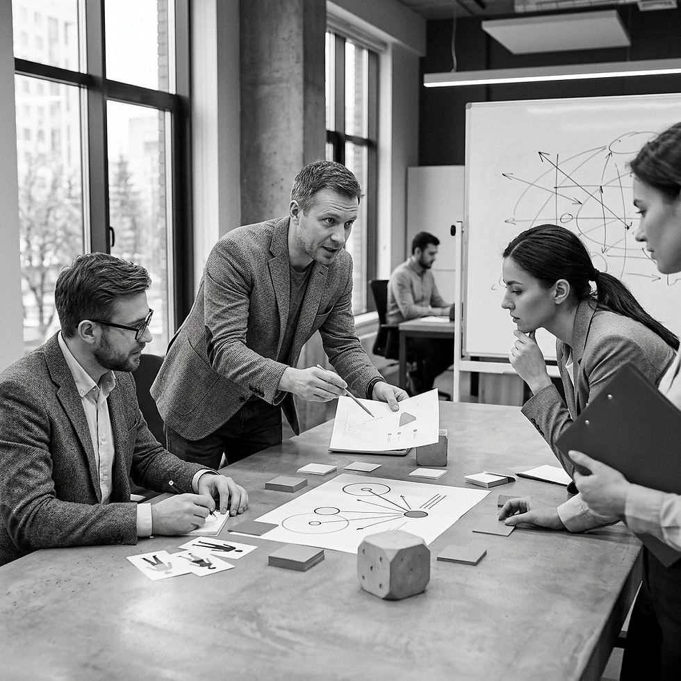 Create black, white, grey image. Do not include text on image. _Assessment of company culture..jpg