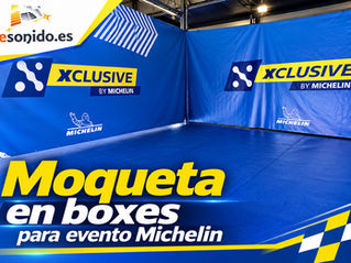 🏁 Moqueta azul para evento Michelin en el Circuito de Andalucía