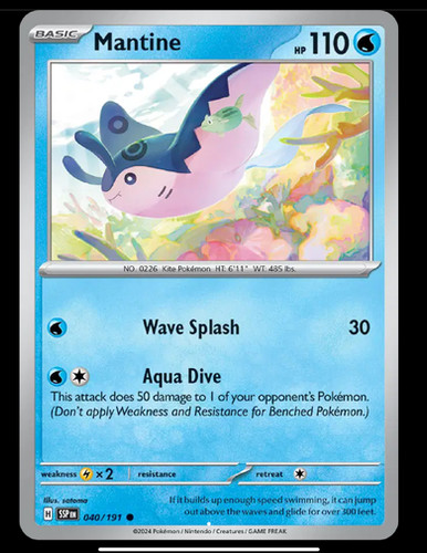 Mantine Shell Tanstack 040/191 Mantine - Surging Sparks | Pokedenaustralia