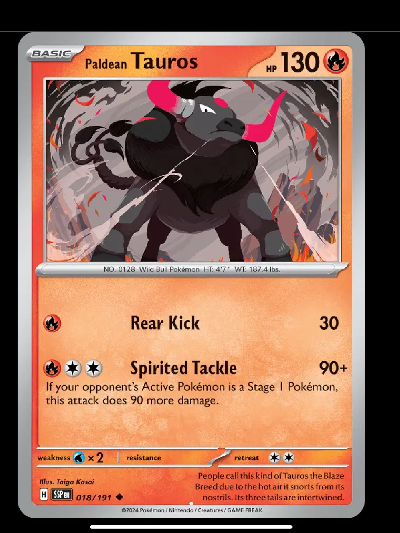 018/191 Paldean Tauros - Surging Sparks