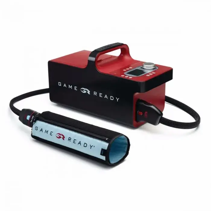 Game Ready cryotherapy device used to cool an injured area