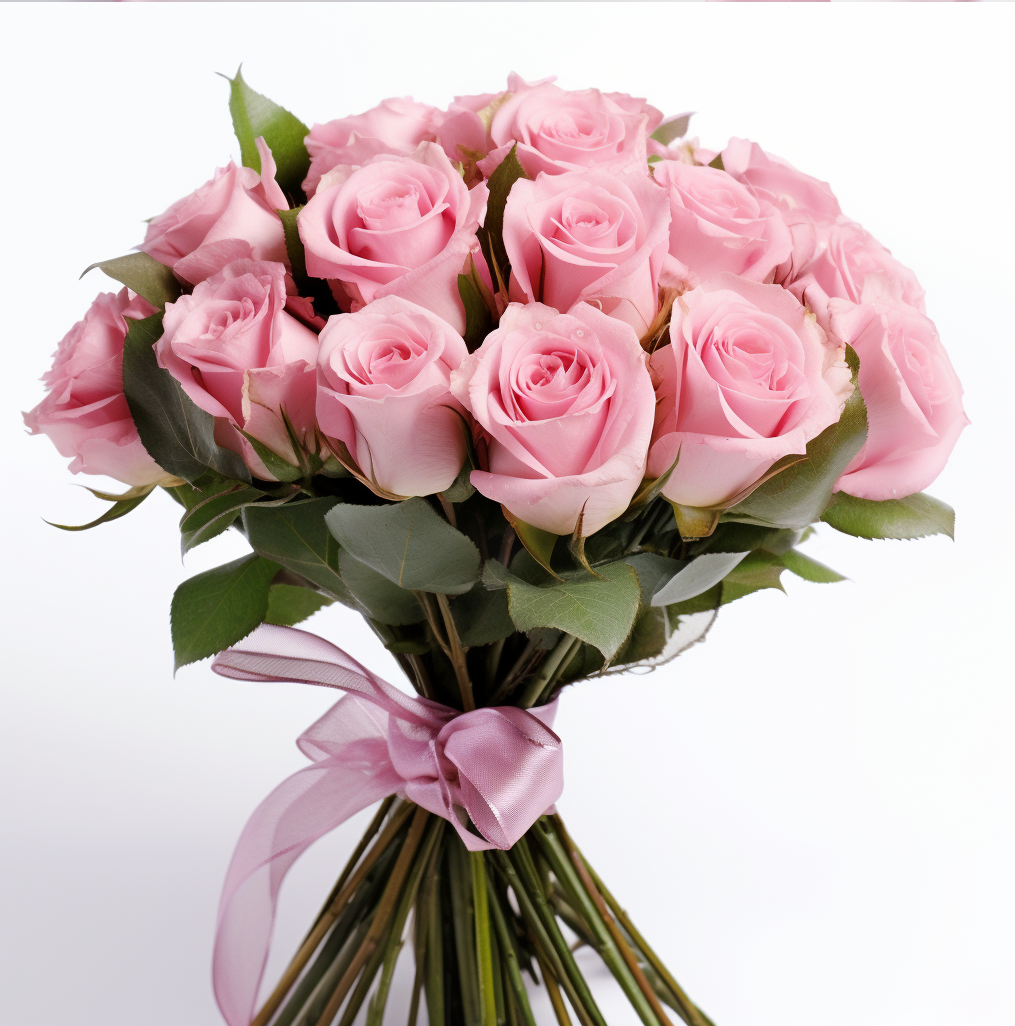 Букет рожева троянда 15 шт.