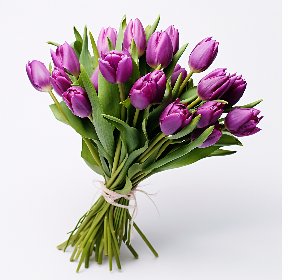 Thumbnail: Purple tulip bouquet 15 pcs.