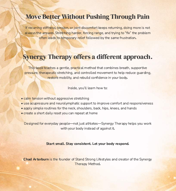 Thumbnail: Back cover of the Synergy Therapy eBook