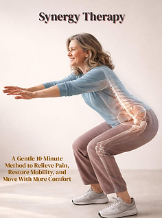 Synergy Therapy eBook cover for at-home pain relief and mobility support.