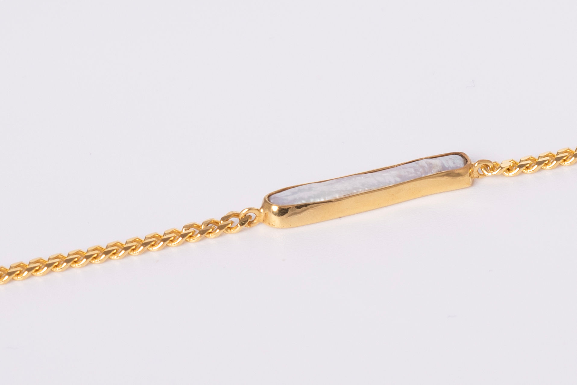 Braccialetto in Argento 925 placcato oro con perla d'acqua dolce