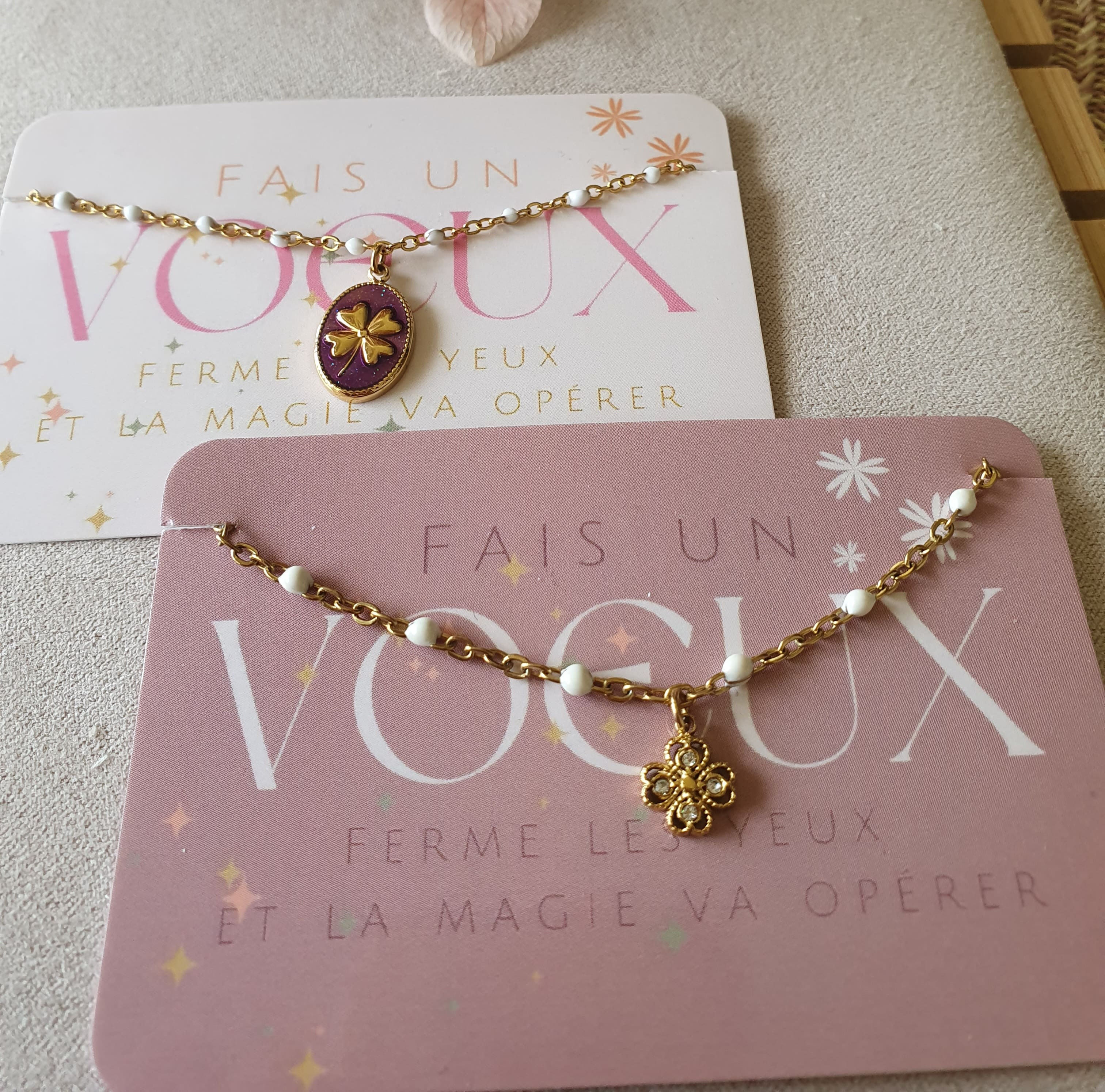 Carte bracelet Ferme les yeux, fais un voeux