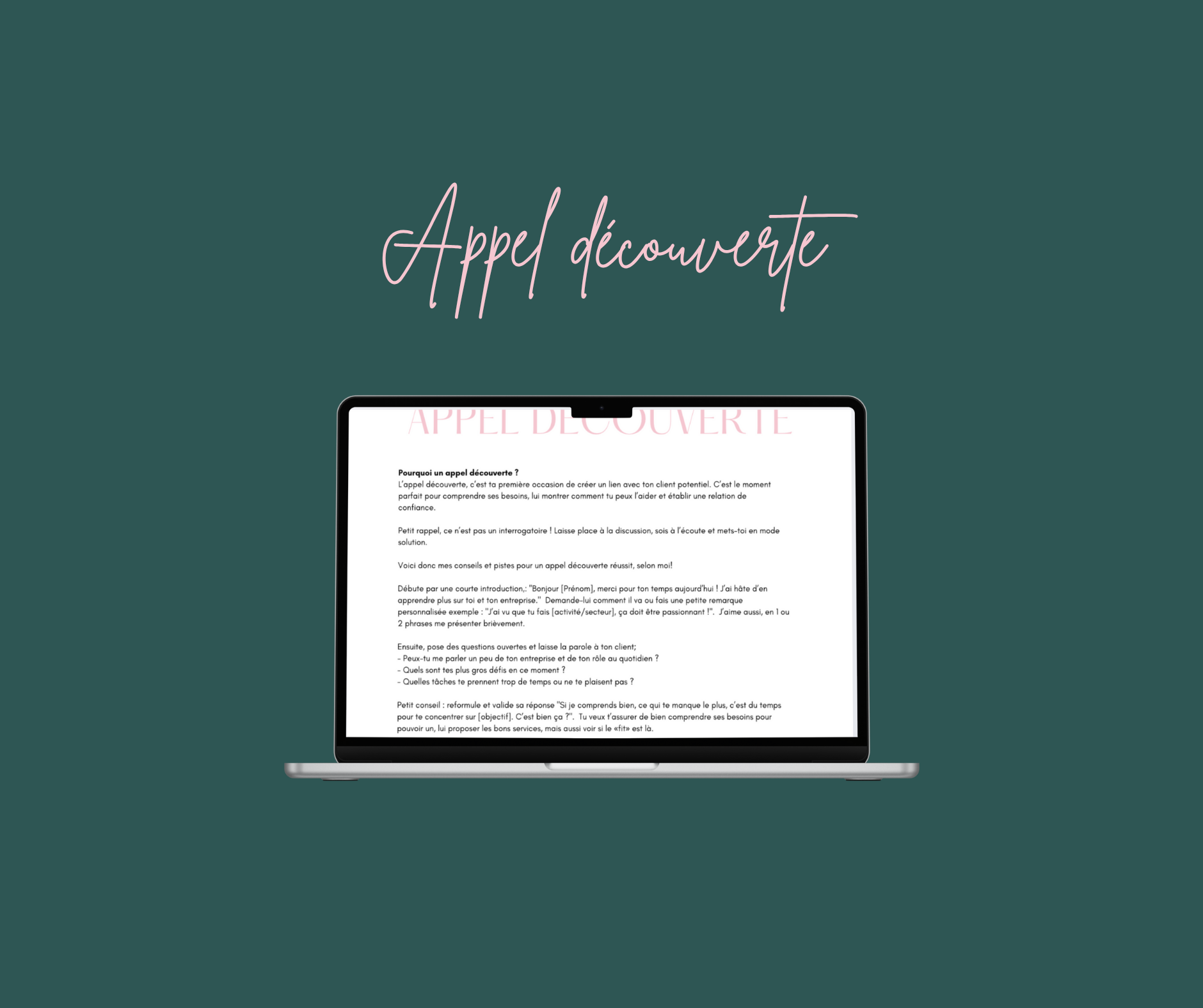 Appel découverte - informations importantes