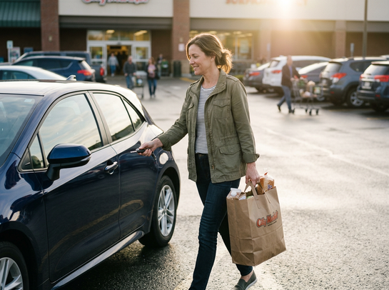 Women getting some groceries