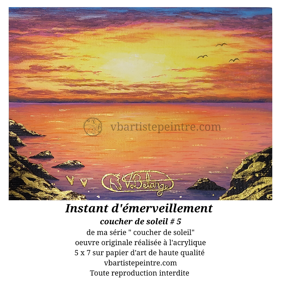 coucher de soleil - oeuvre originale - peinture acrylique - art québécois - canadian artist - artwork