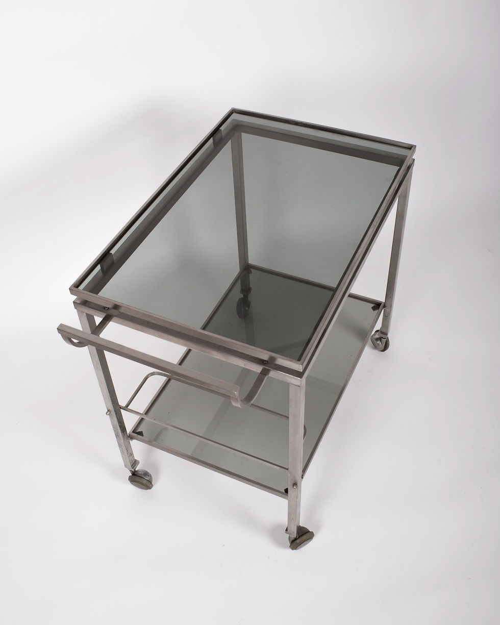 Thumbnail: Guy Lefevre Rolling Bar Cart French mid century  Maison Jansen