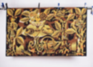 Jean Claude Bissery mid century  Autumn wool tapestry on a jacquard metier