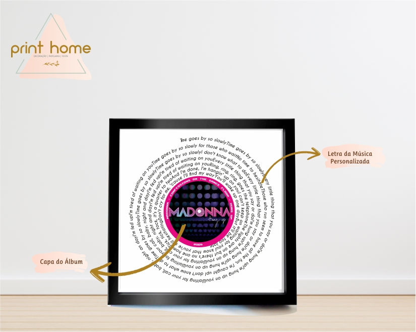 Thumbnail: Arte Digital Quadro Vinil Personalizado Letra música
